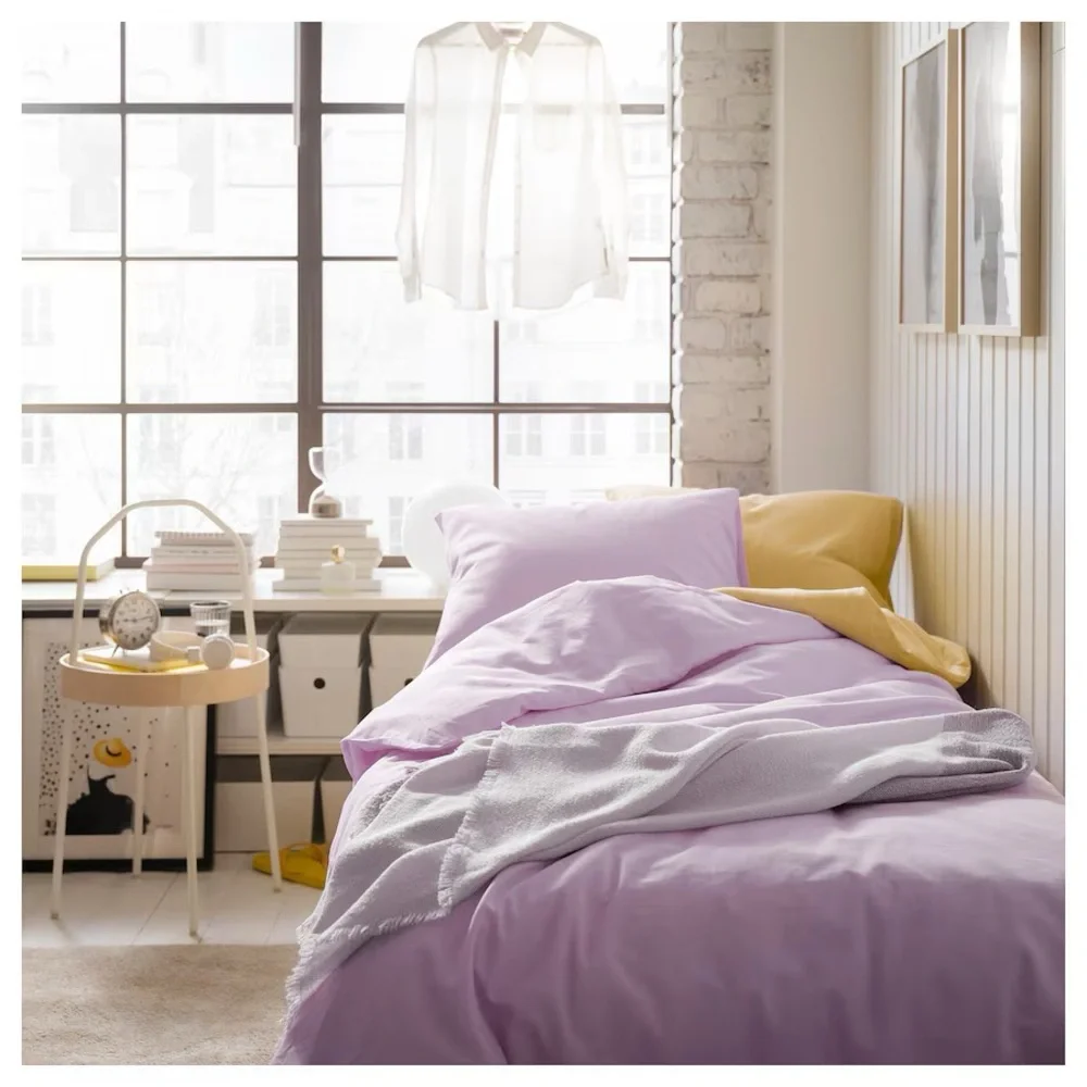 IKEA NATTSVÄRMARE Duvet cover and pillowcase(s), lilac, King NEW